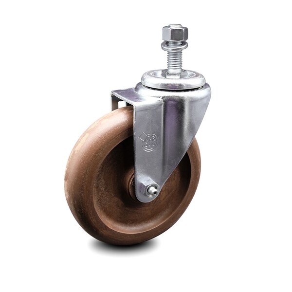 5 Inch High Temp Glass Filled Nylon Wheel Swivel 1/2 Inch Threaded Stem Caster SCC